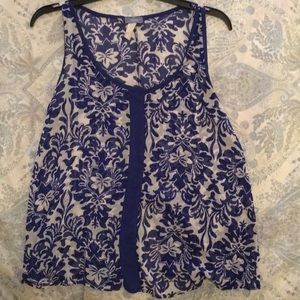 Blue floral boutique blouse